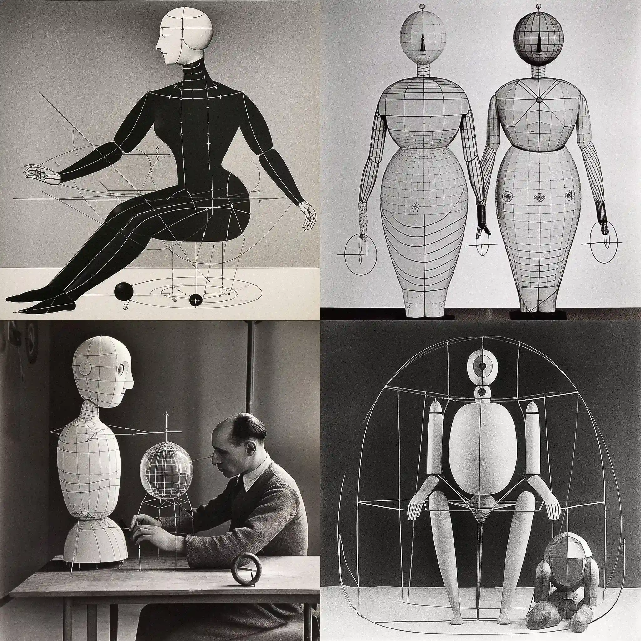 -奥斯卡·施莱默尔 oskar schlemmer风格midjourney AI绘画作品