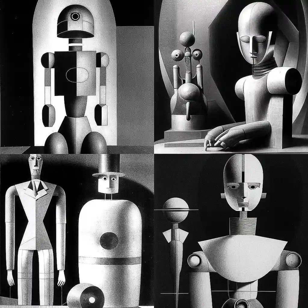 -奥斯卡·施莱默尔 oskar schlemmer风格midjourney AI绘画作品