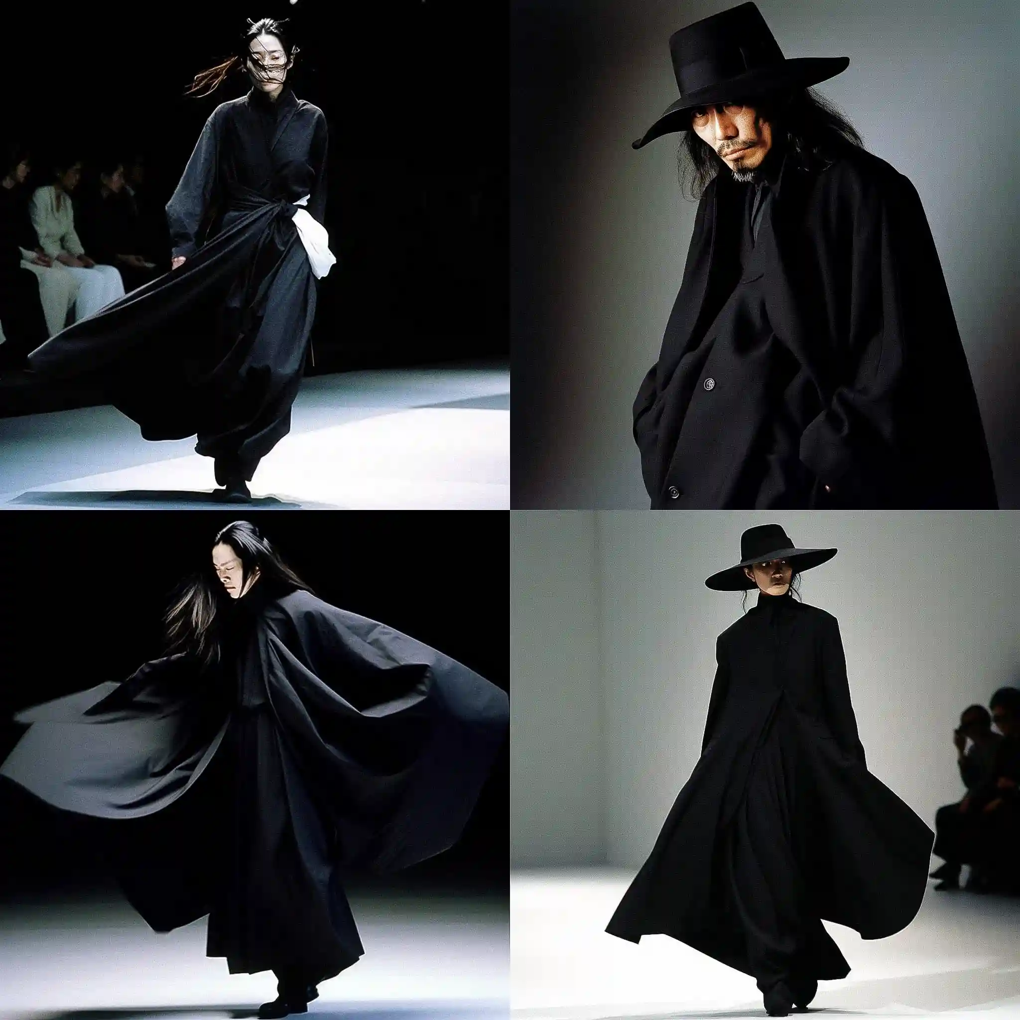 -山本耀司 yohji yamamoto风格midjourney AI绘画作品