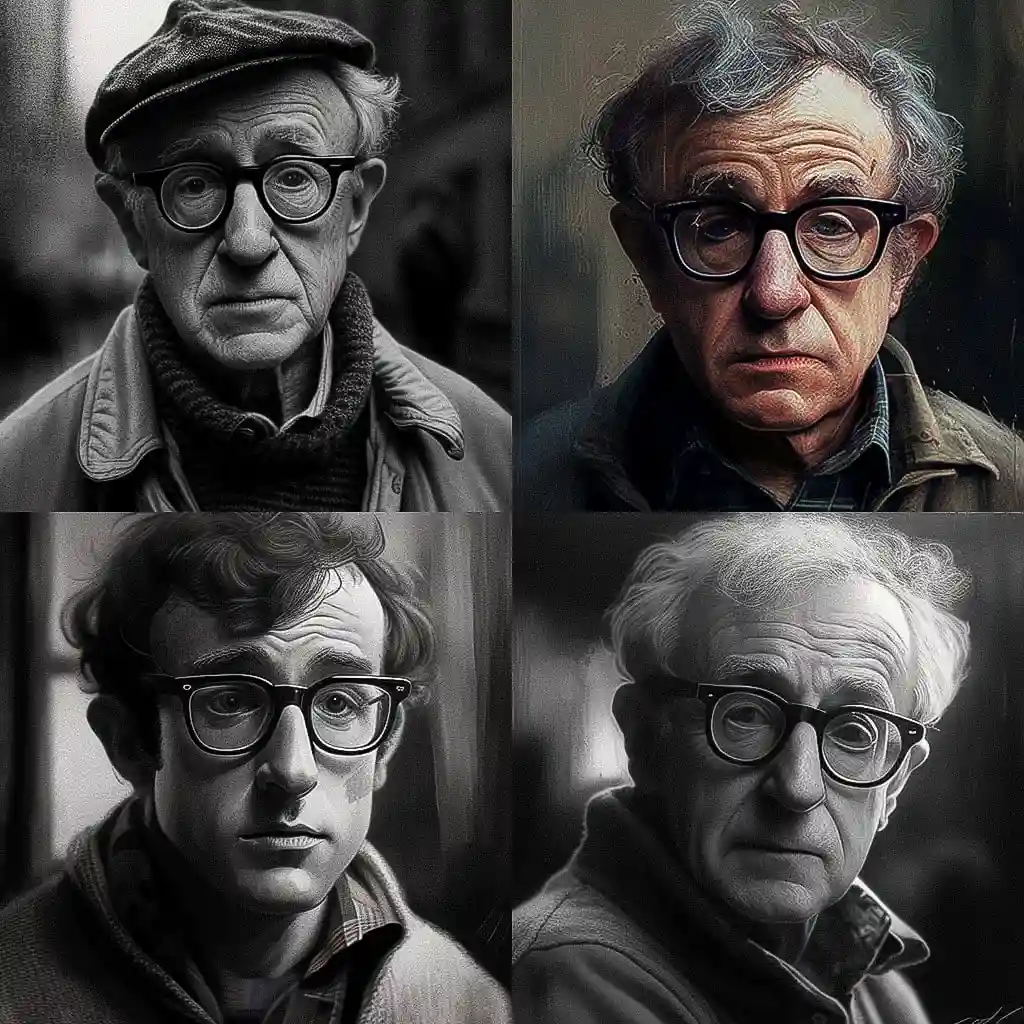 伍迪·艾伦 woody allen风格midjourney AI绘画作品 -伍迪·艾伦 woody allen风格midjourney AI绘画作品