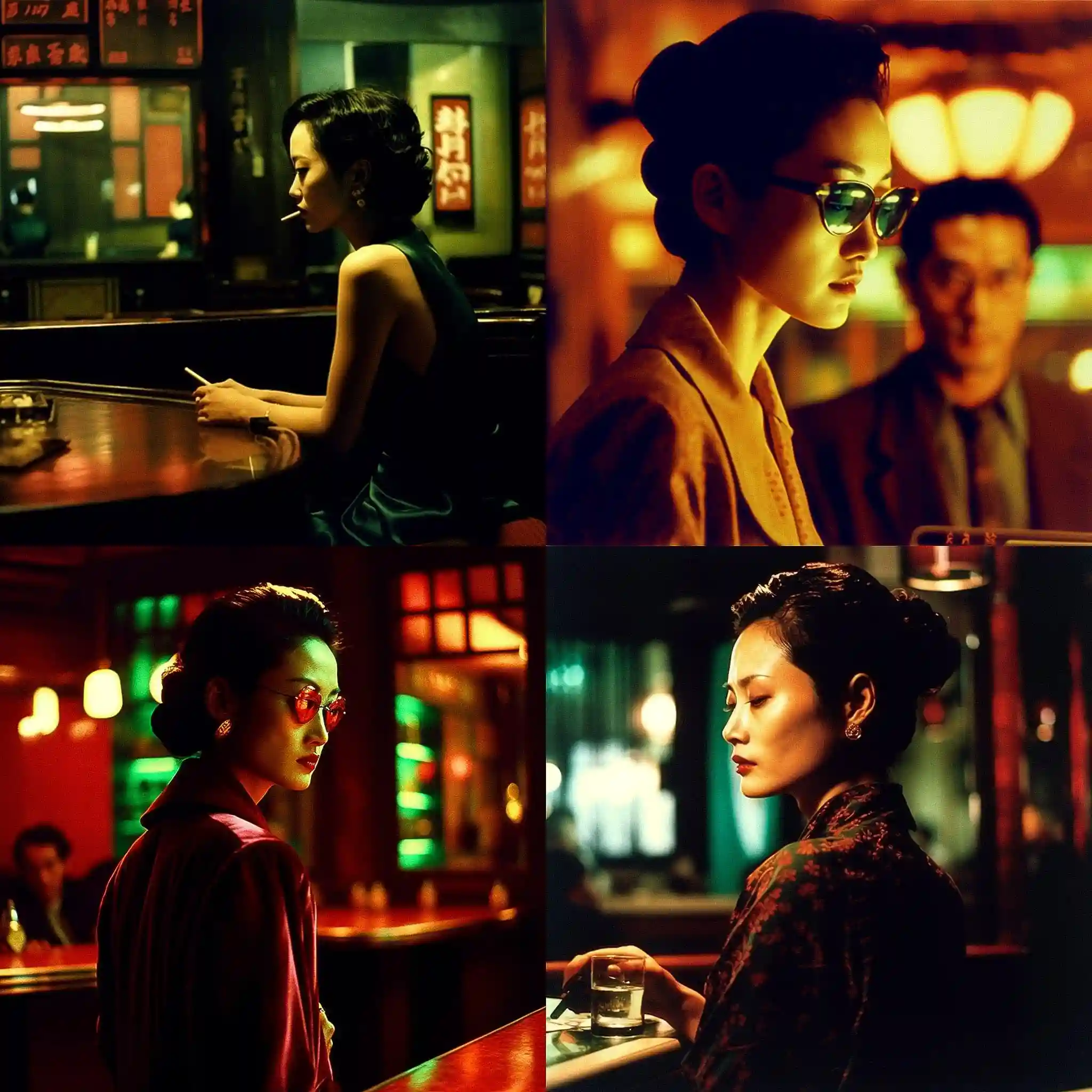 王家卫 wong kar wai风格midjourney AI绘画作品 -王家卫 wong kar wai风格midjourney AI绘画作品