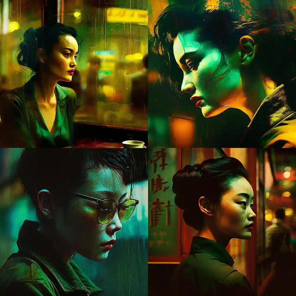 王家卫 wong kar wai风格midjourney AI绘画作品 -王家卫 wong kar wai风格midjourney AI绘画作品