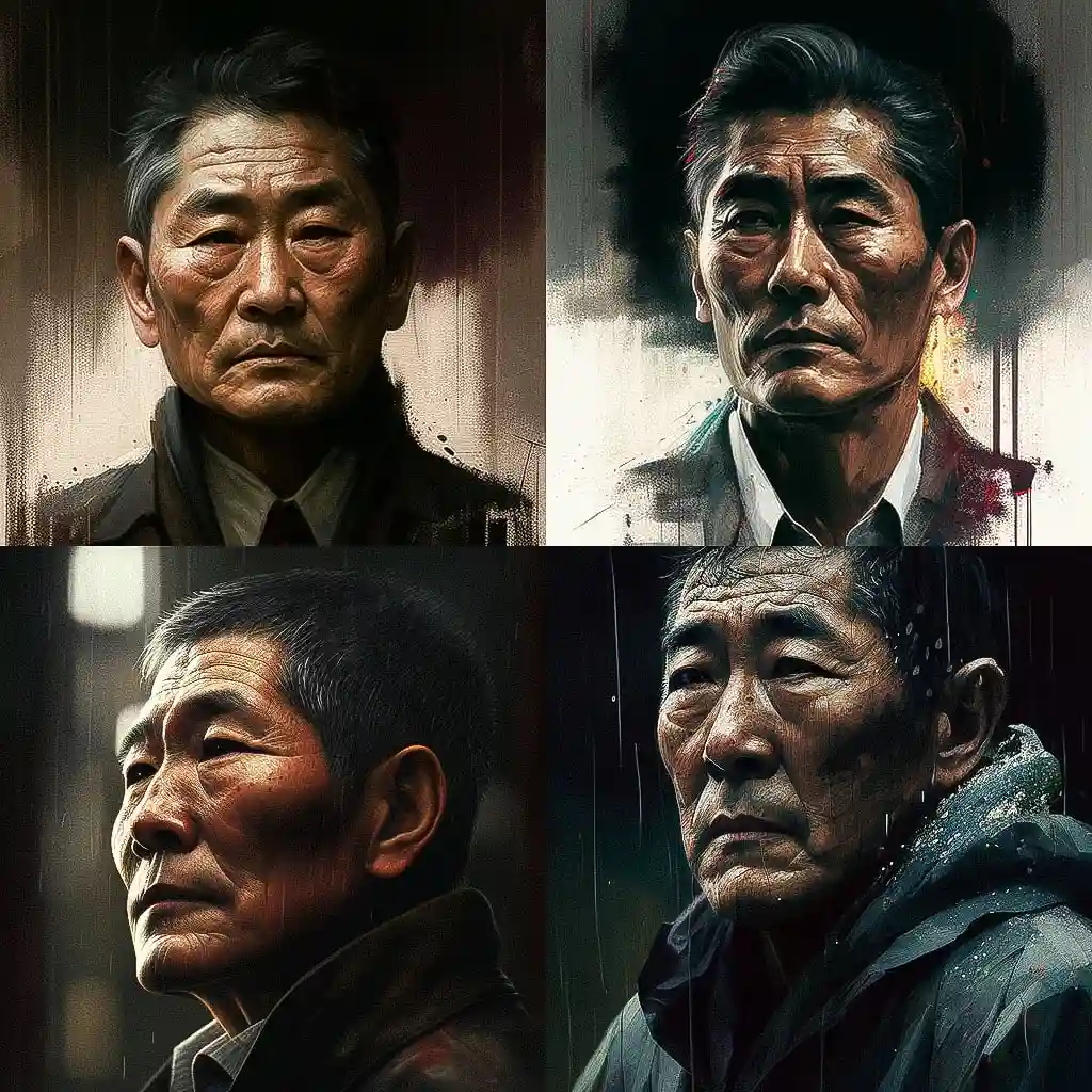 北野武 takeshi kitano风格midjourney AI绘画作品 -北野武 takeshi kitano风格midjourney AI绘画作品