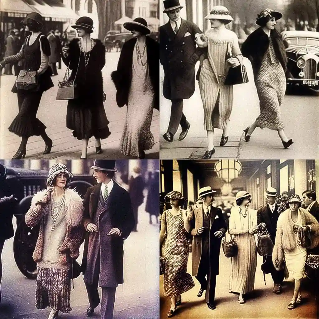 -1920年代时尚 1920s fashion风格midjourney AI绘画作品