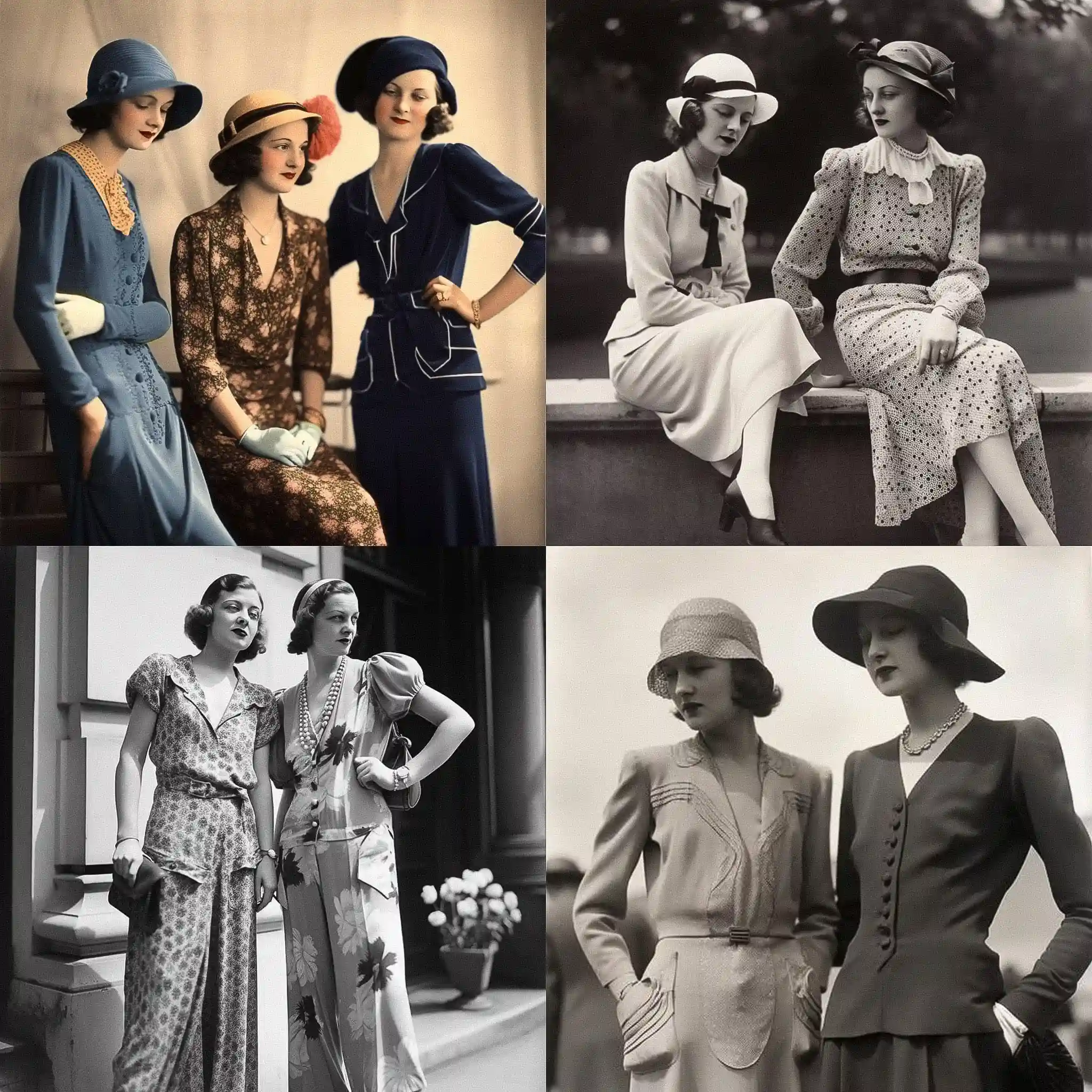 -1930年代时尚 1930s fashion风格midjourney AI绘画作品