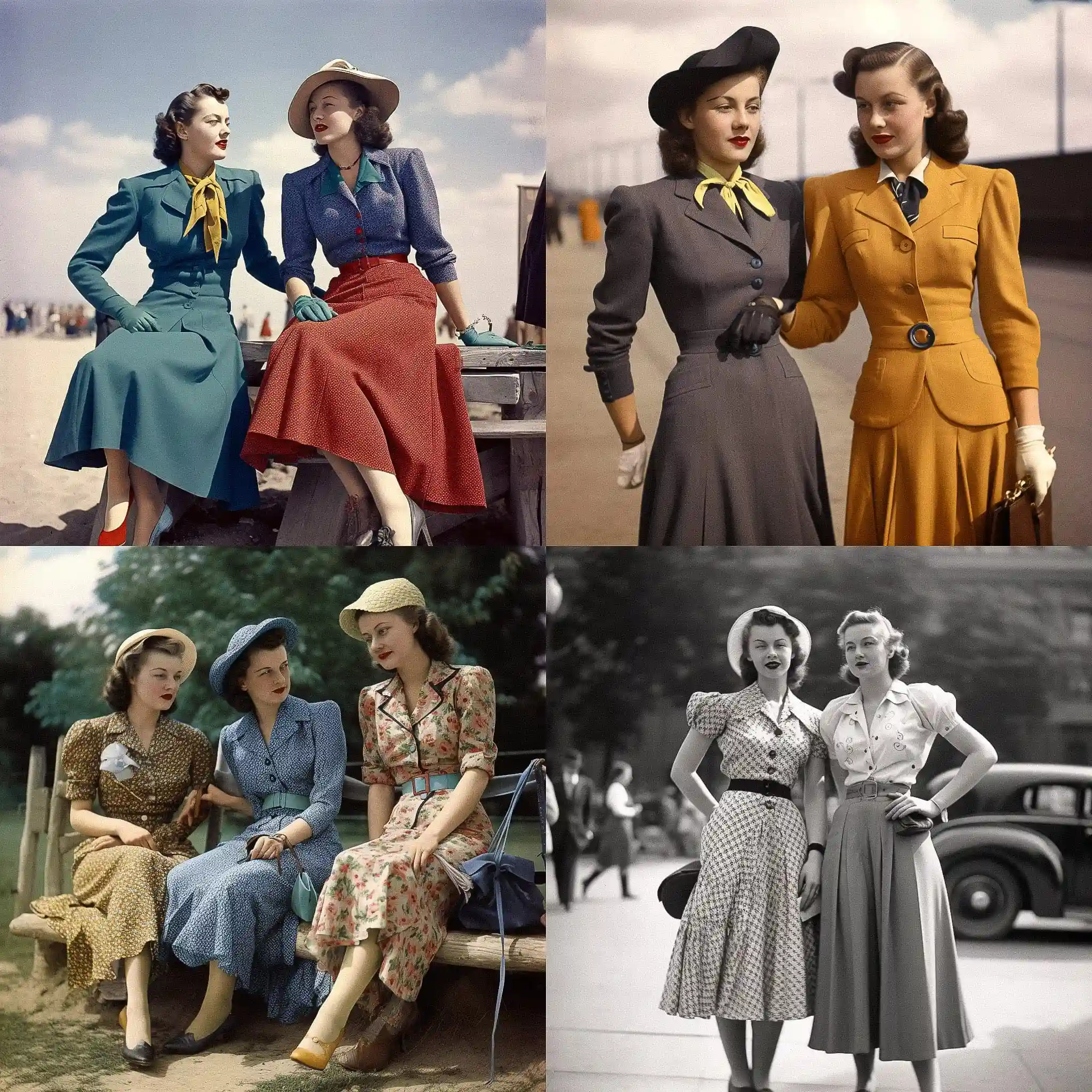 1940年代时尚 1940s fashion风格midjourney AI绘画作品 -1940年代时尚 1940s fashion风格midjourney AI绘画作品