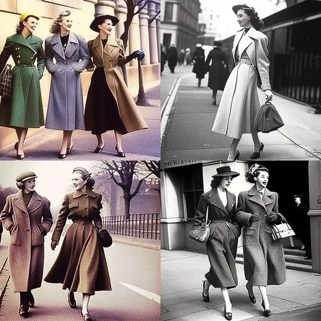 -1940年代时尚 1940s fashion风格midjourney AI绘画作品