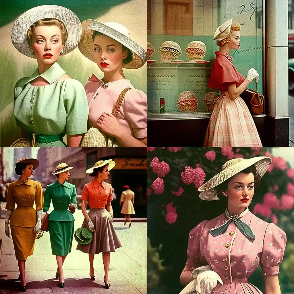-1950年代时尚 1950s fashion风格midjourney AI绘画作品