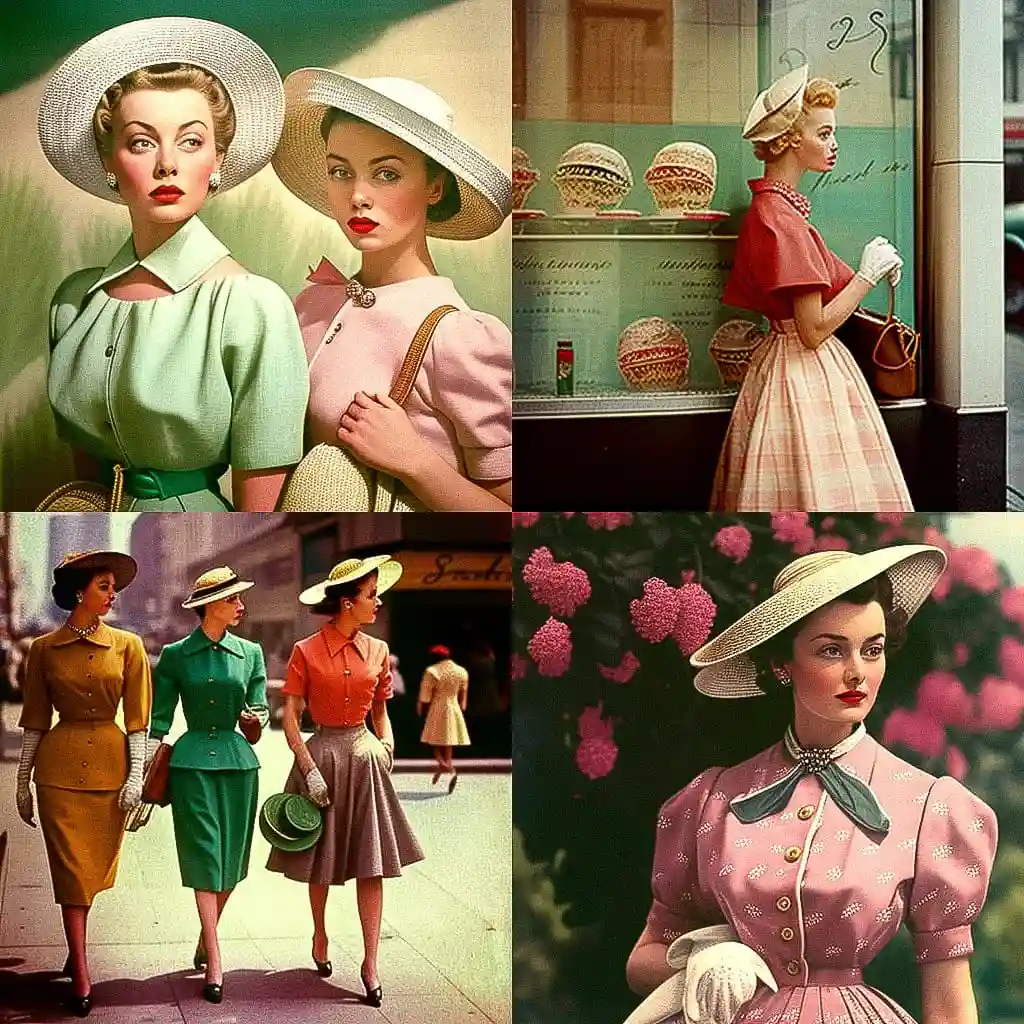 1950年代时尚 1950s fashion风格midjourney AI绘画作品 -1950年代时尚 1950s fashion风格midjourney AI绘画作品