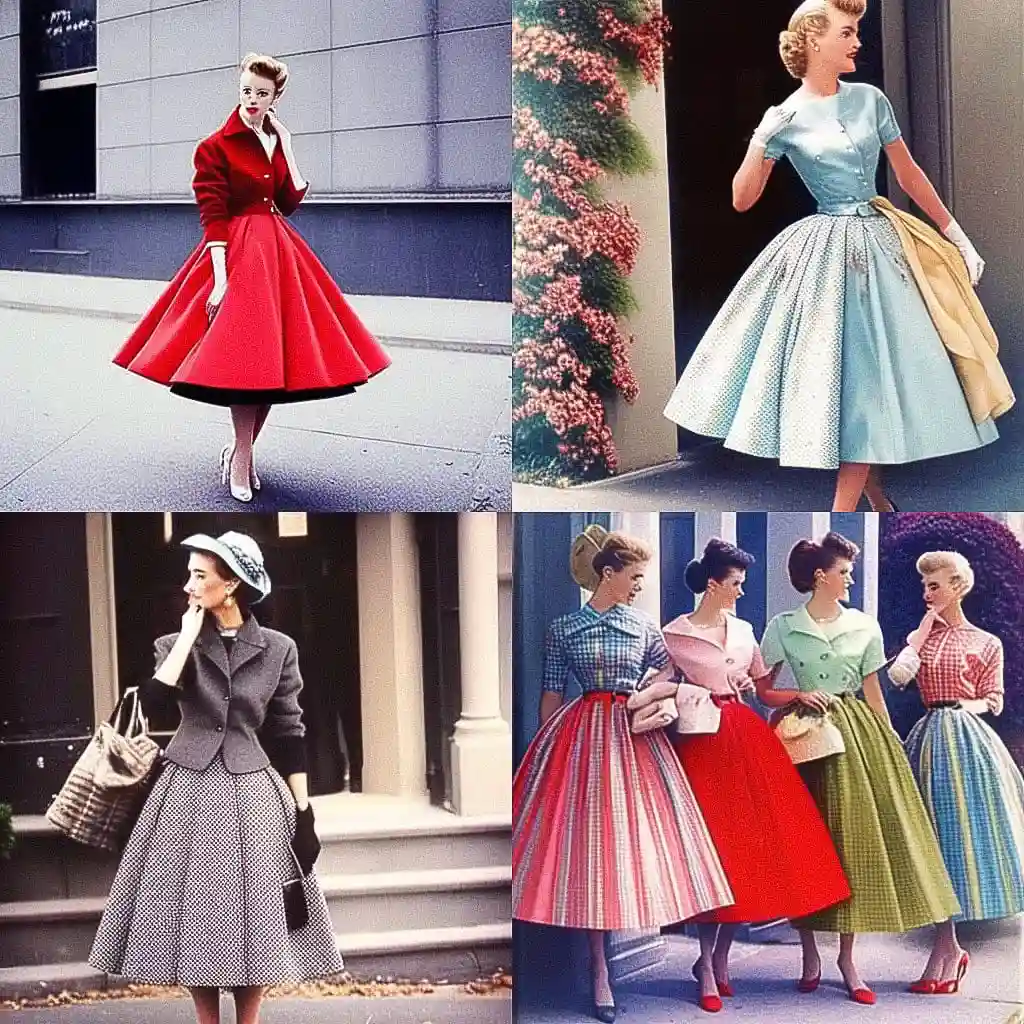 -1950年代时尚 1950s fashion风格midjourney AI绘画作品