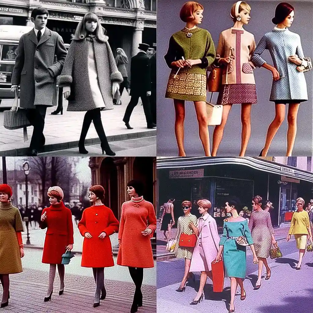 -1960年代时尚 1960s fashion风格midjourney AI绘画作品