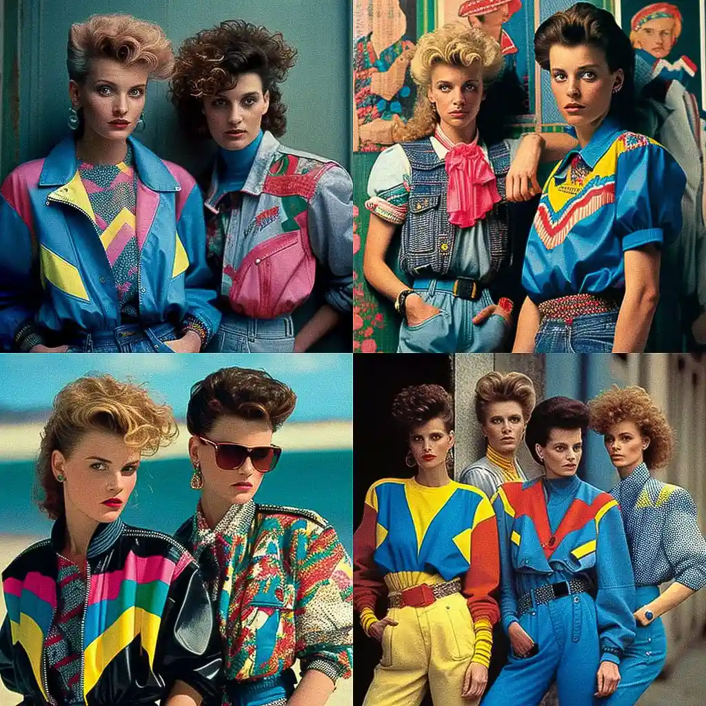 -1980年代时尚 1980s fashion风格midjourney AI绘画作品