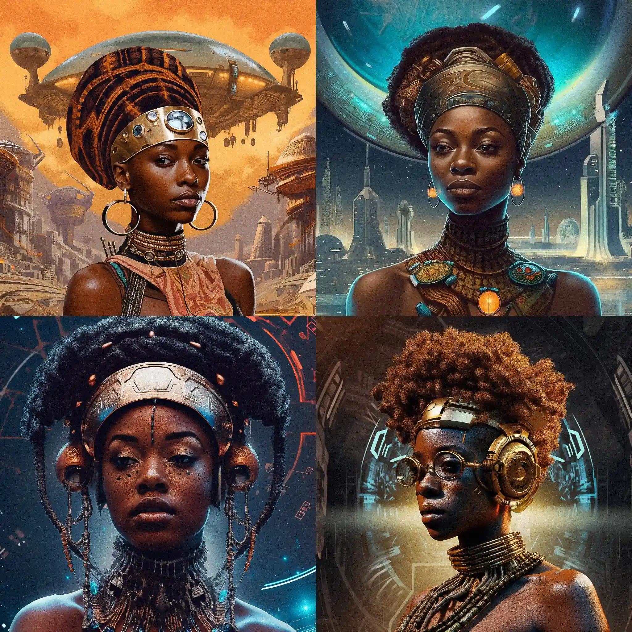 -非洲未来主义 afrofuturism风格midjourney AI绘画作品