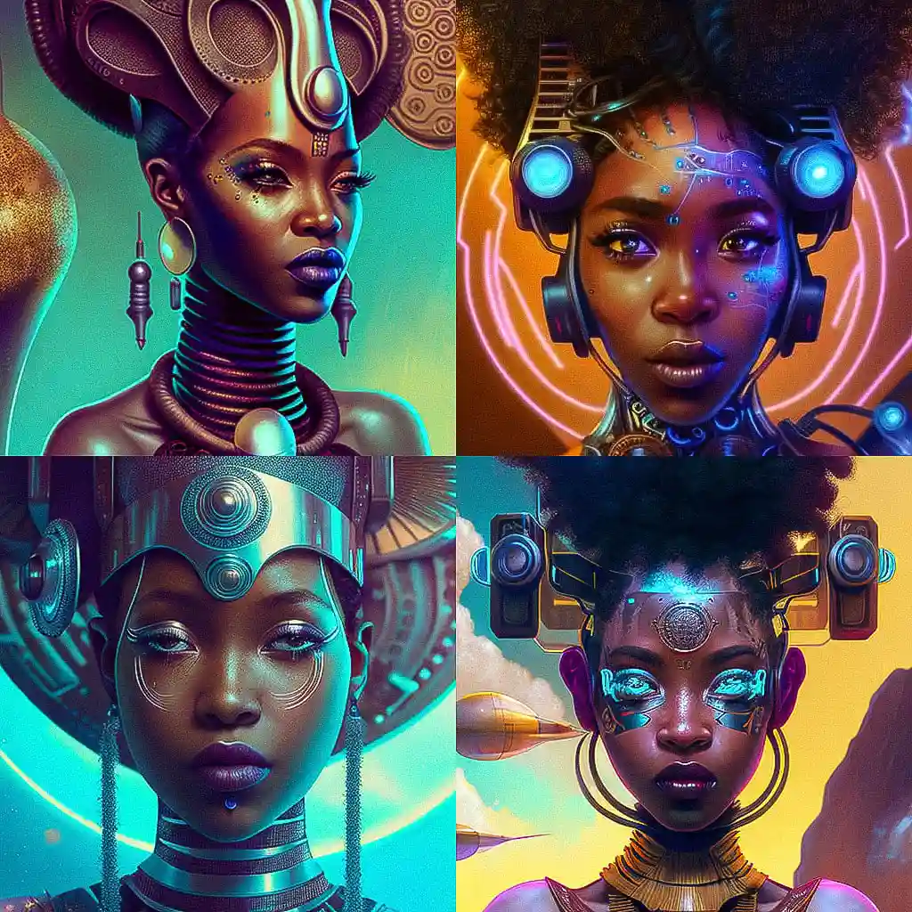 -非洲未来主义 afrofuturism风格midjourney AI绘画作品