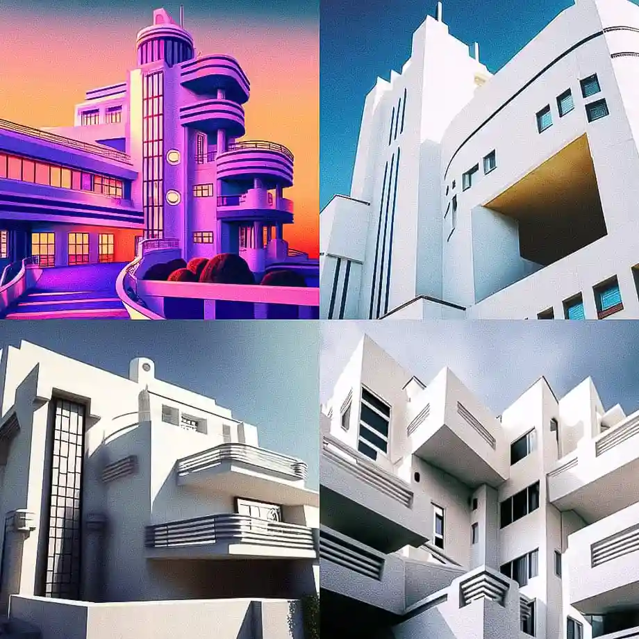 现代艺术风格 art moderne architecture风格midjourney AI绘画作品 -现代艺术风格 art moderne architecture风格midjourney AI绘画作品