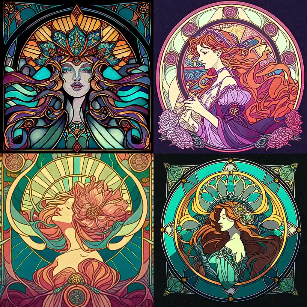 新艺术运动 art nouveau风格midjourney AI绘画作品 -新艺术运动 art nouveau风格midjourney AI绘画作品