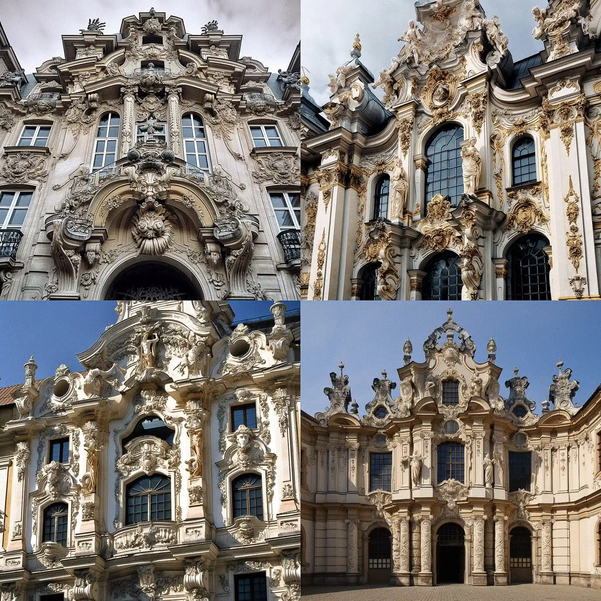 -巴洛克建筑 baroque architecture风格midjourney AI绘画作品