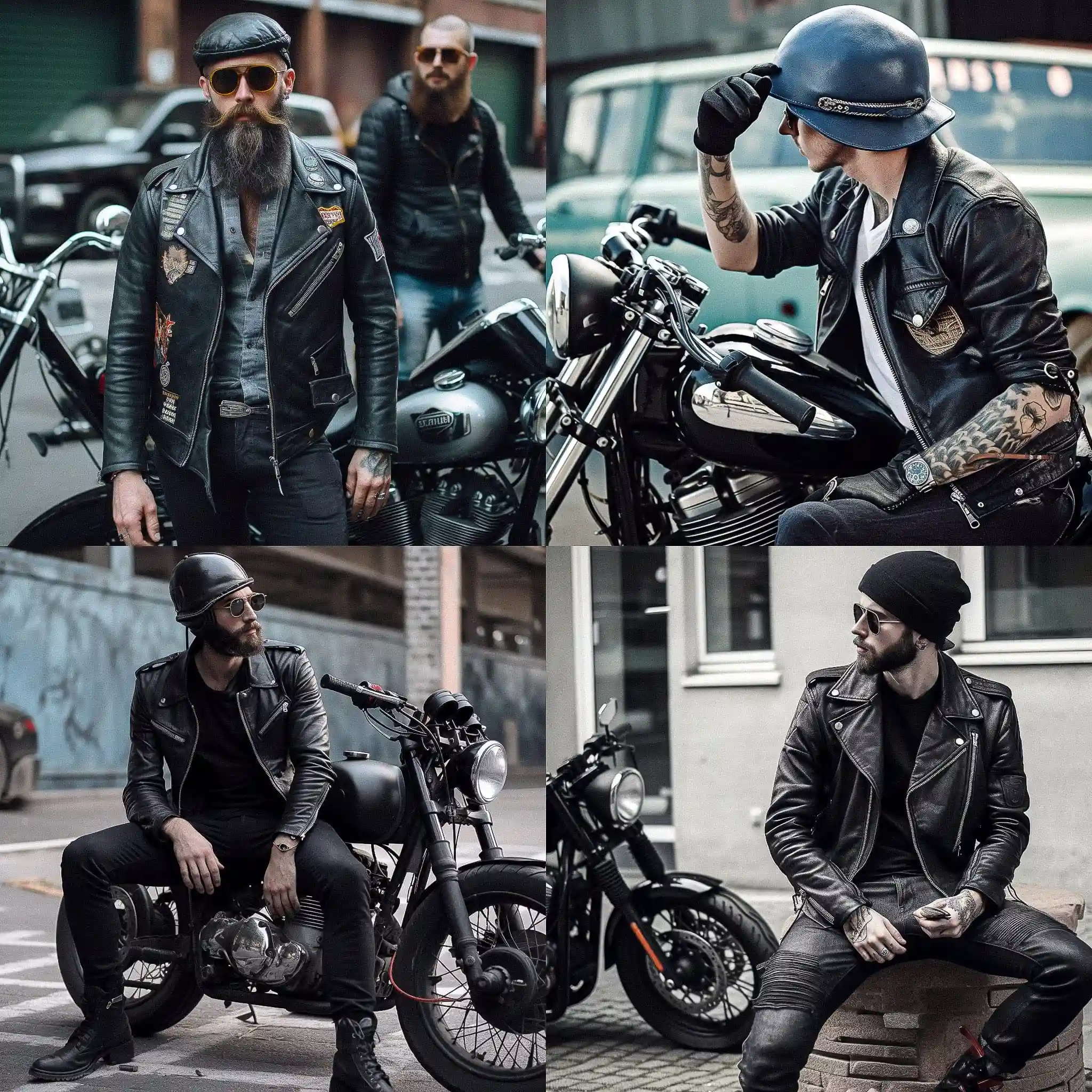 机车族时尚 biker fashion风格midjourney AI绘画作品 -机车族时尚 biker fashion风格midjourney AI绘画作品
