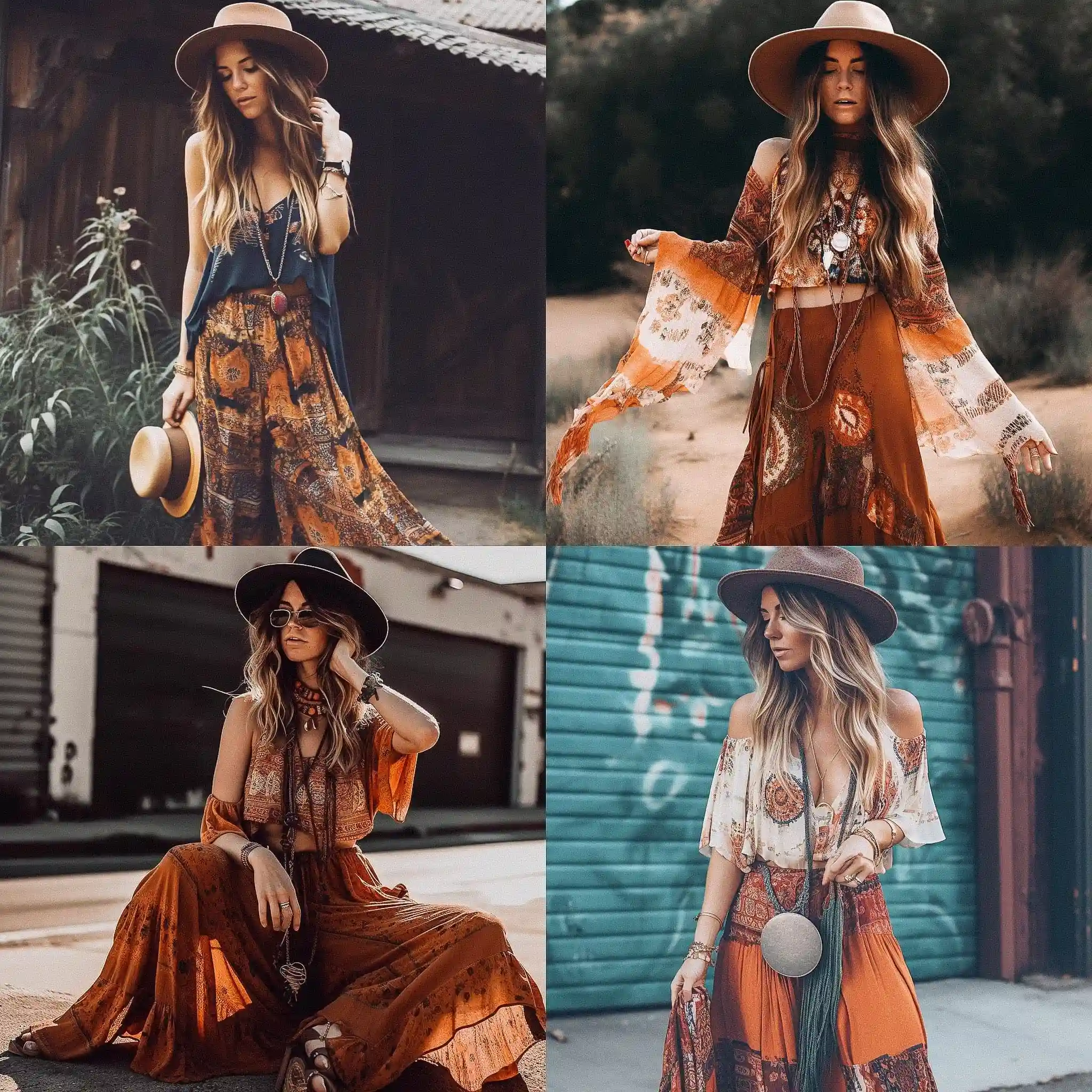 -波西米亚风格 boho fashion风格midjourney AI绘画作品