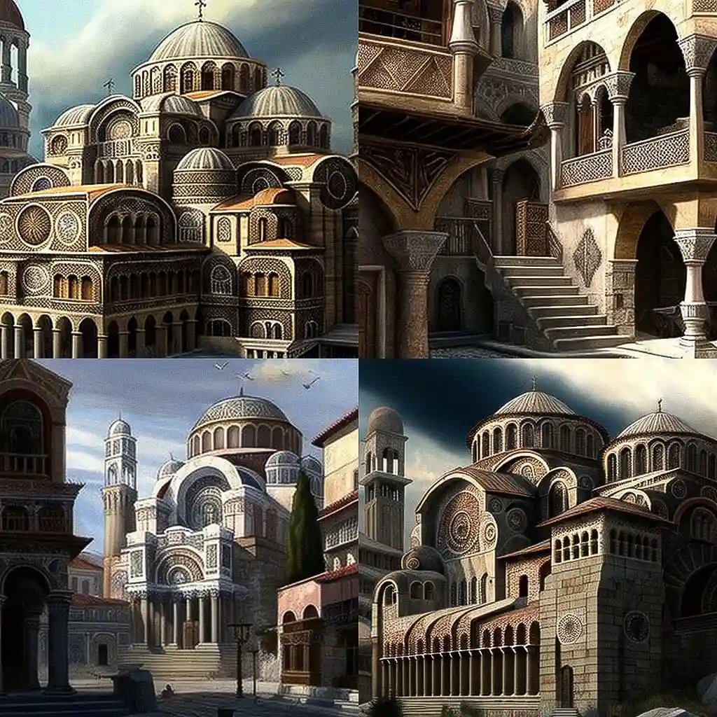 -拜占庭风格 byzantine architecture风格midjourney AI绘画作品