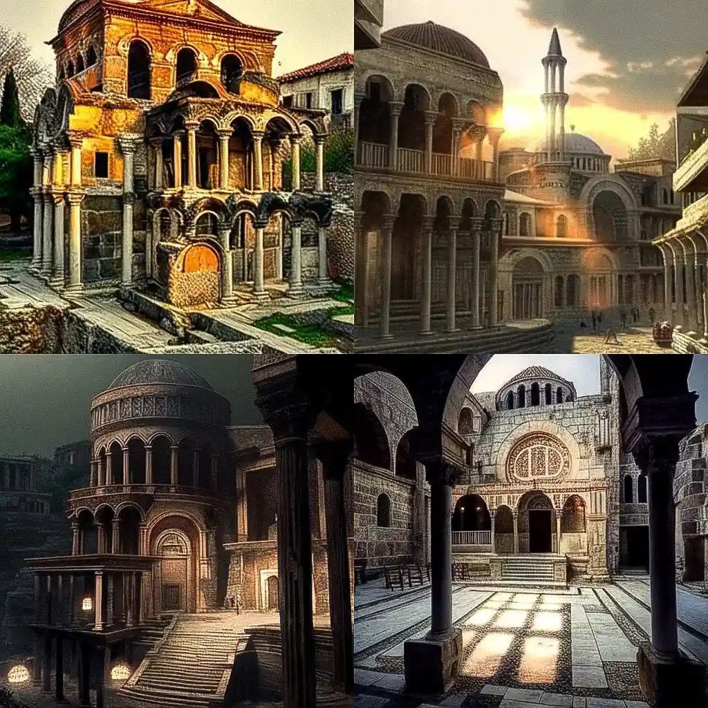 -拜占庭风格 byzantine architecture风格midjourney AI绘画作品