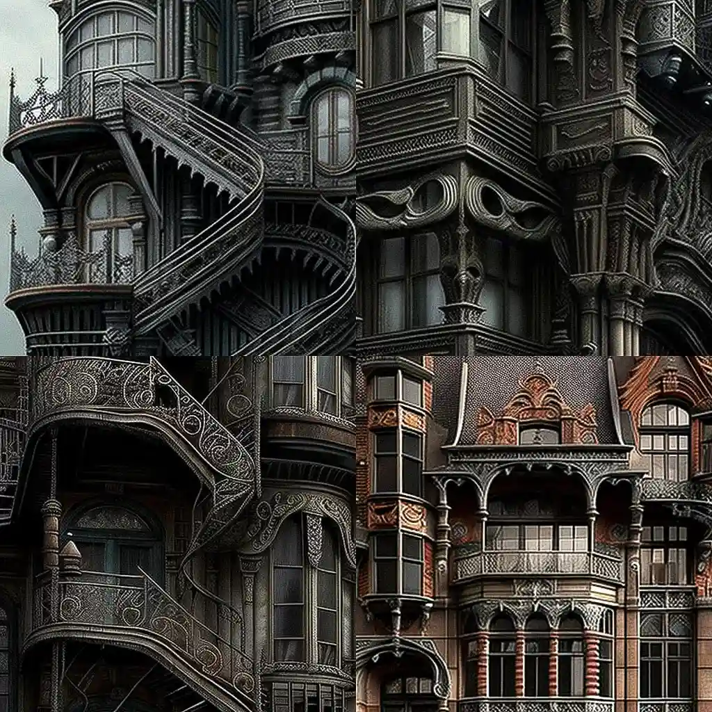 铸铁建筑 cast iron architecture风格midjourney AI绘画作品 -铸铁建筑 cast iron architecture风格midjourney AI绘画作品