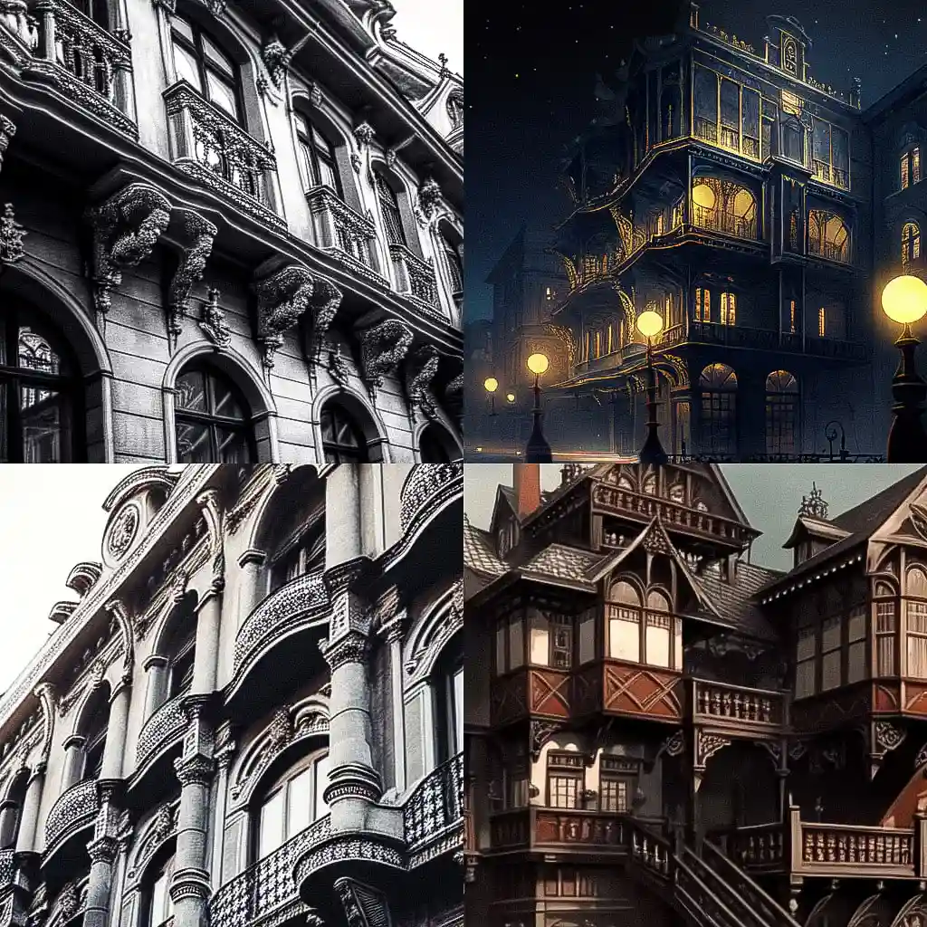 铸铁建筑 cast iron architecture风格midjourney AI绘画作品 -铸铁建筑 cast iron architecture风格midjourney AI绘画作品