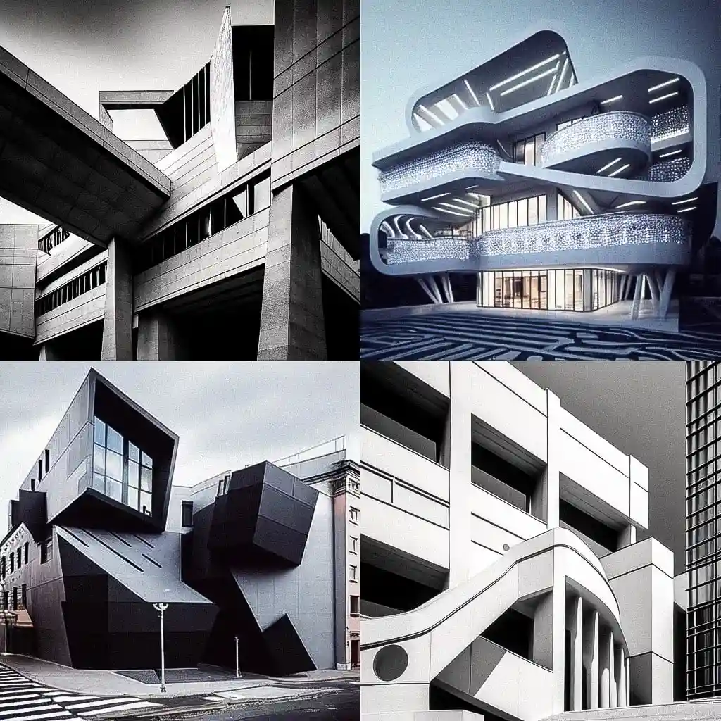 -构成主义建筑 constructivist architecture风格midjourney AI绘画作品